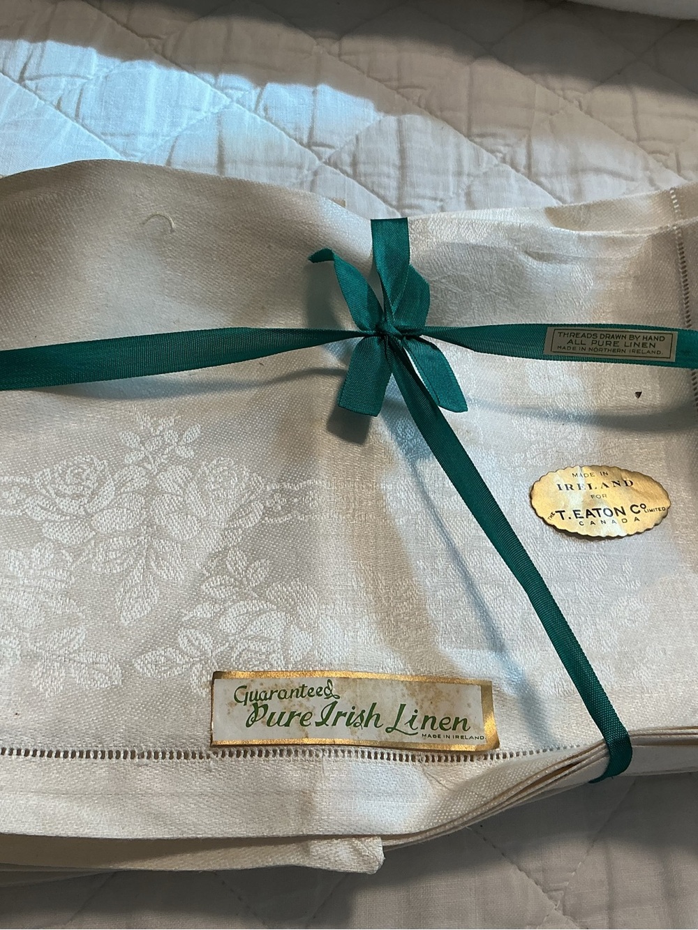 New set of seven 16” Irish linen in cream colour
